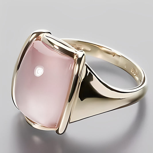 Sophia – Anillo Vintage Cuadrado de Oro Rosa