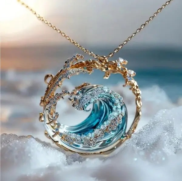 Resplandor Oceánico – Collar de Elegancia Baño de Oro