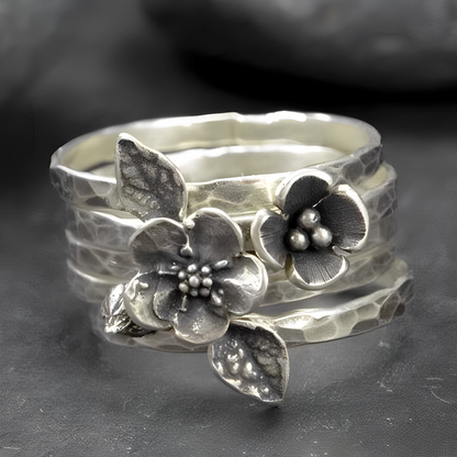 Camille – Anillo Elegante en Plata Flor Vintage
