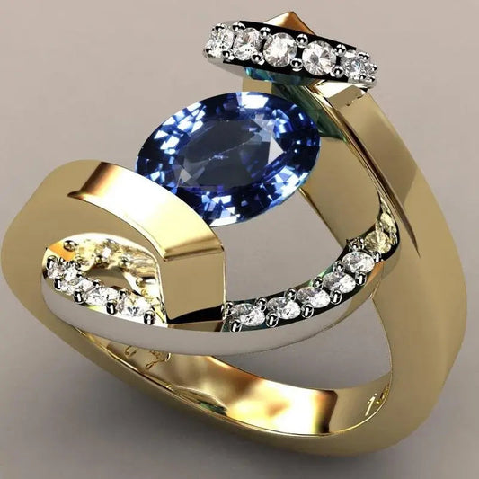 Azura – Anillo Vintage con Circonia Azul