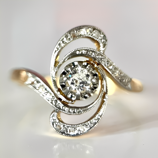 Ariana – Bague Oro Espiral Brillante