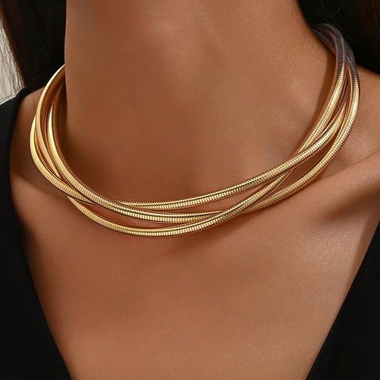 Sauce – Collar Dorado Superpuesto Vintage
