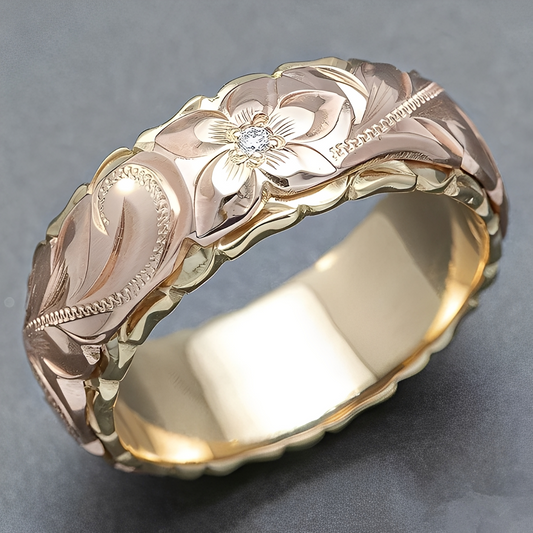 Kira – Anillo Vintage Flor de Rosa en Oro