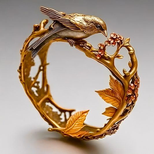 Isaline – Anillo Colibrí Dorado Vintage