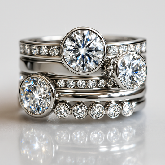 Elvie – Anillo Vintage en Plata con Capas y Cristales