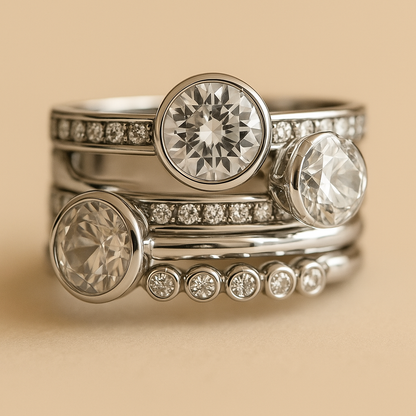 Elvie – Anillo Vintage en Plata con Capas y Cristales