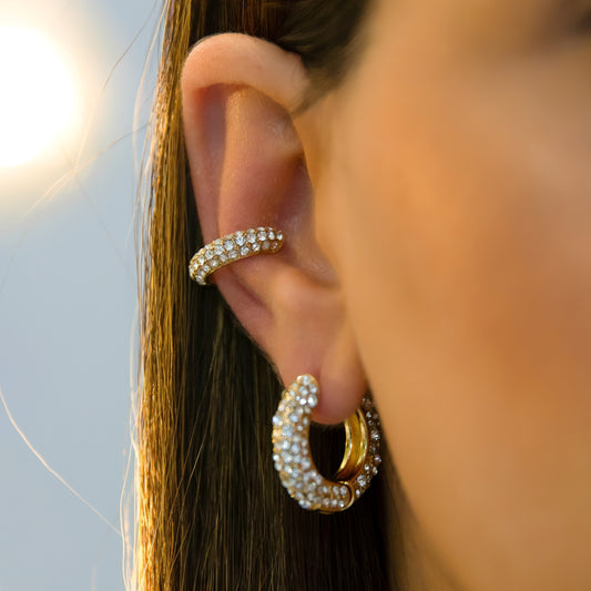 Celina – Pendientes Forma C con Rhinestones