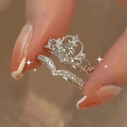 Trisha – Anillos Corona Plata Radiante