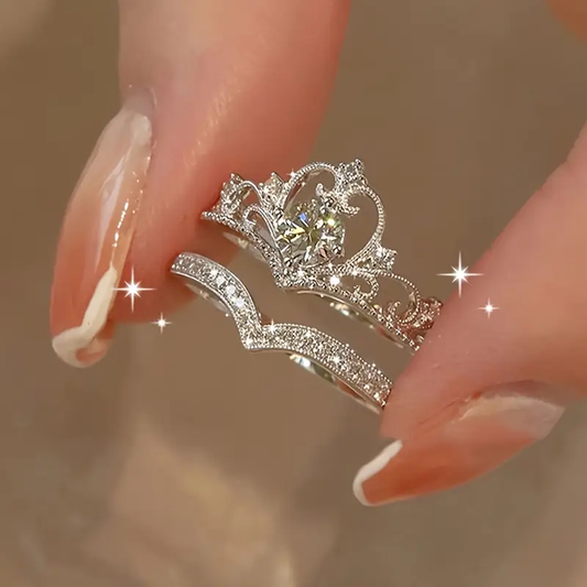 Trisha – Anillos Corona Plata Radiante