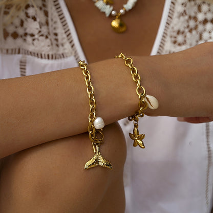 Coralia – Pulsera Caracola Marina Elegante