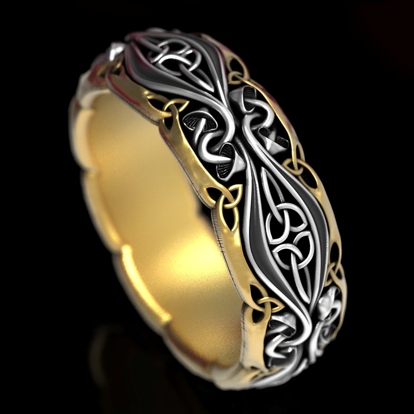 Evelyn – Anillo Vintage para Parejas en Dorado y Plateado