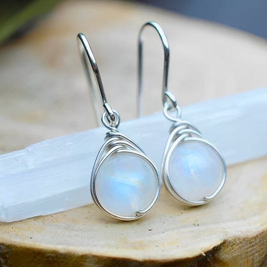 Aylin – Pendientes Colgantes Bohemios con Piedra Lunar