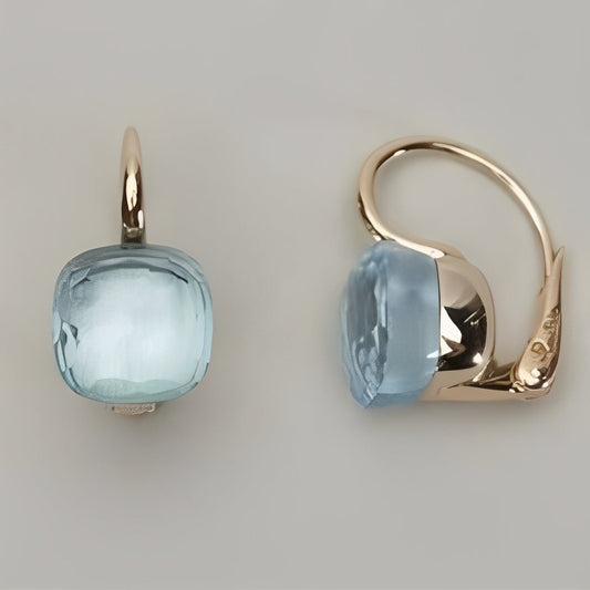 Manon – Pendientes Zircon Azul Vintage