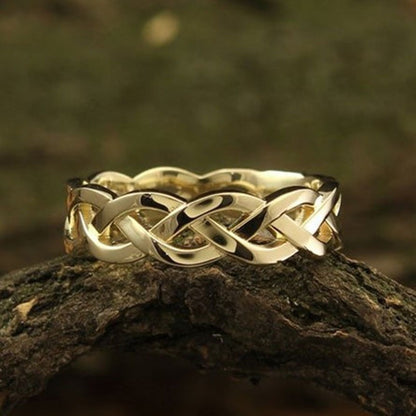Thalia – Anillo Trenzado Vintage en Dorado