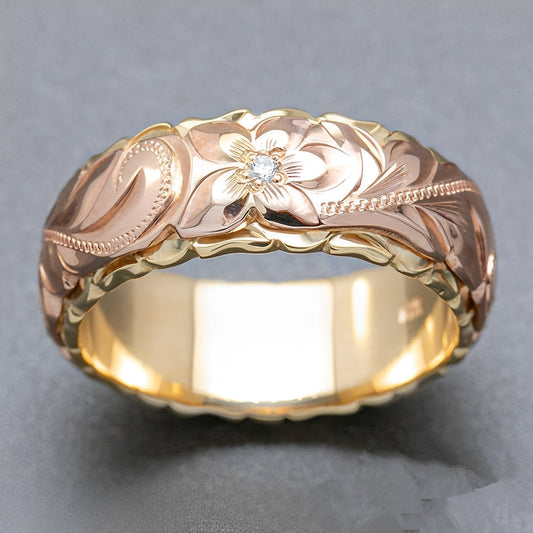 Rosalie – Anillo Vintage Rosa Flor en Oro