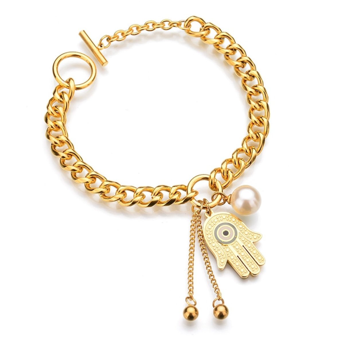 Sue – Pulsera Mano de Fátima con Cadena