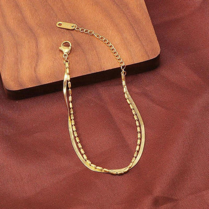 Elise – Pulsera Doble Cadena Estilo Minimalista
