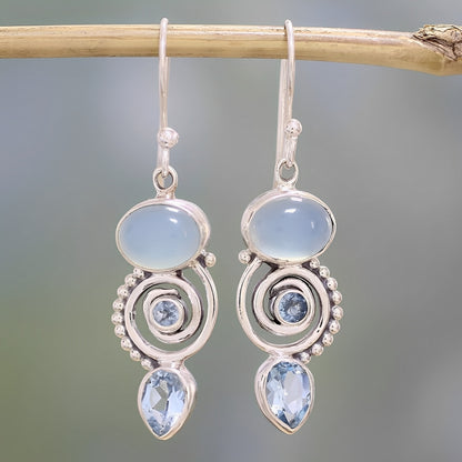 Naia – Pendientes Vintage con Piedra Lunar