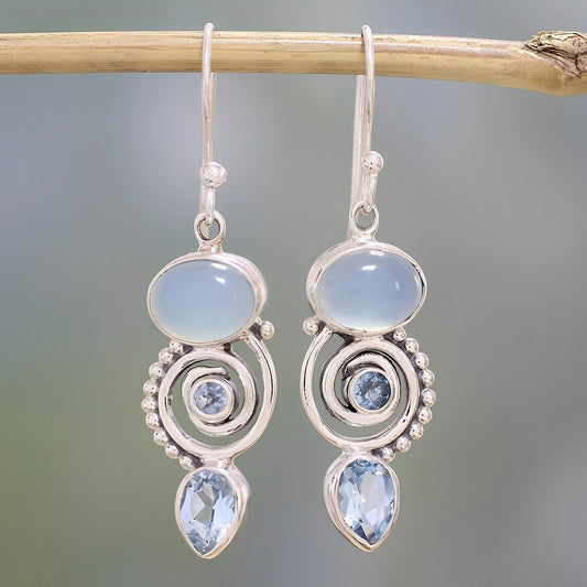 Naia – Pendientes Vintage con Piedra Lunar