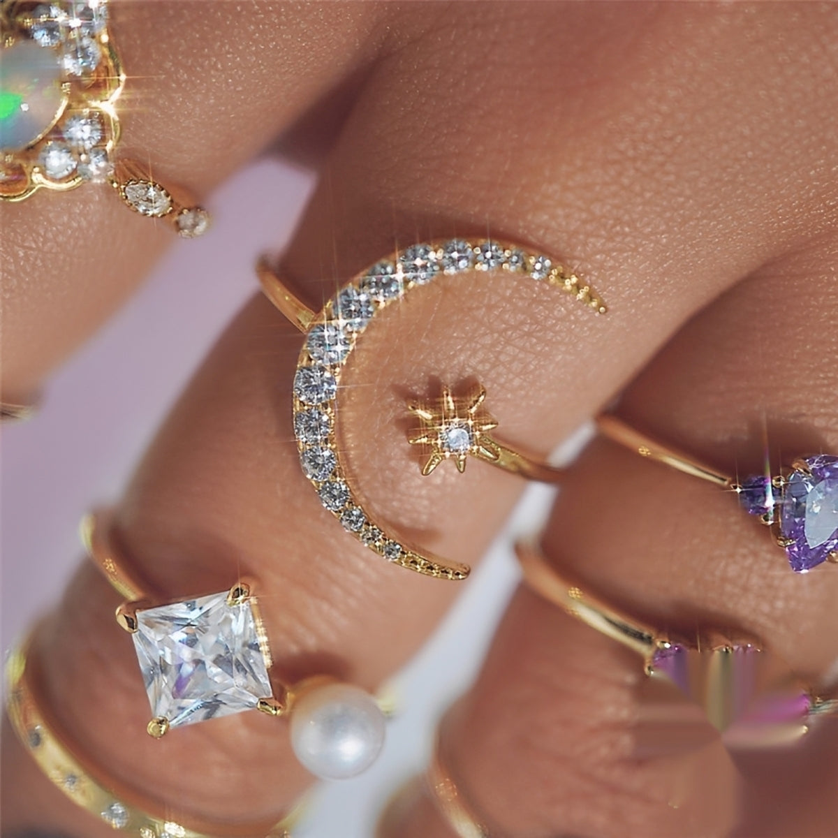 Mika – Anillo Ajustable Estrella y Luna