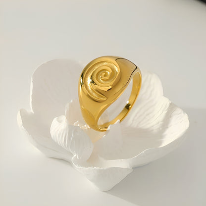 Rowena – Anillo Acero Diseño Ondulado Audaz