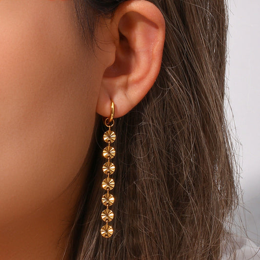 Lou – Pendientes Colgantes Dorados