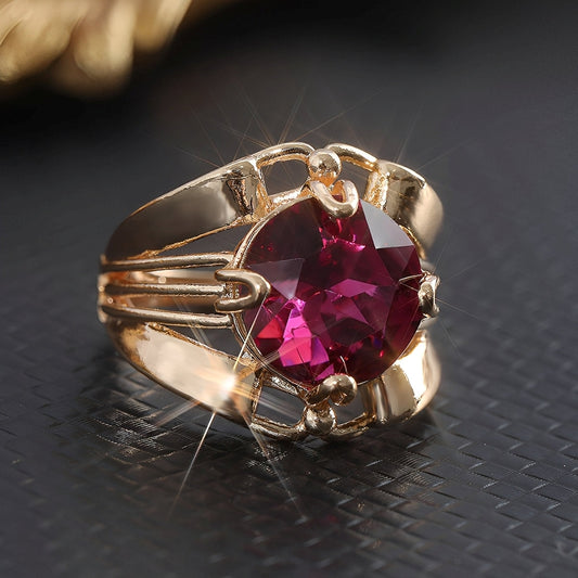 Mikha – Bague Vintage en Oro con Cristal de Granate