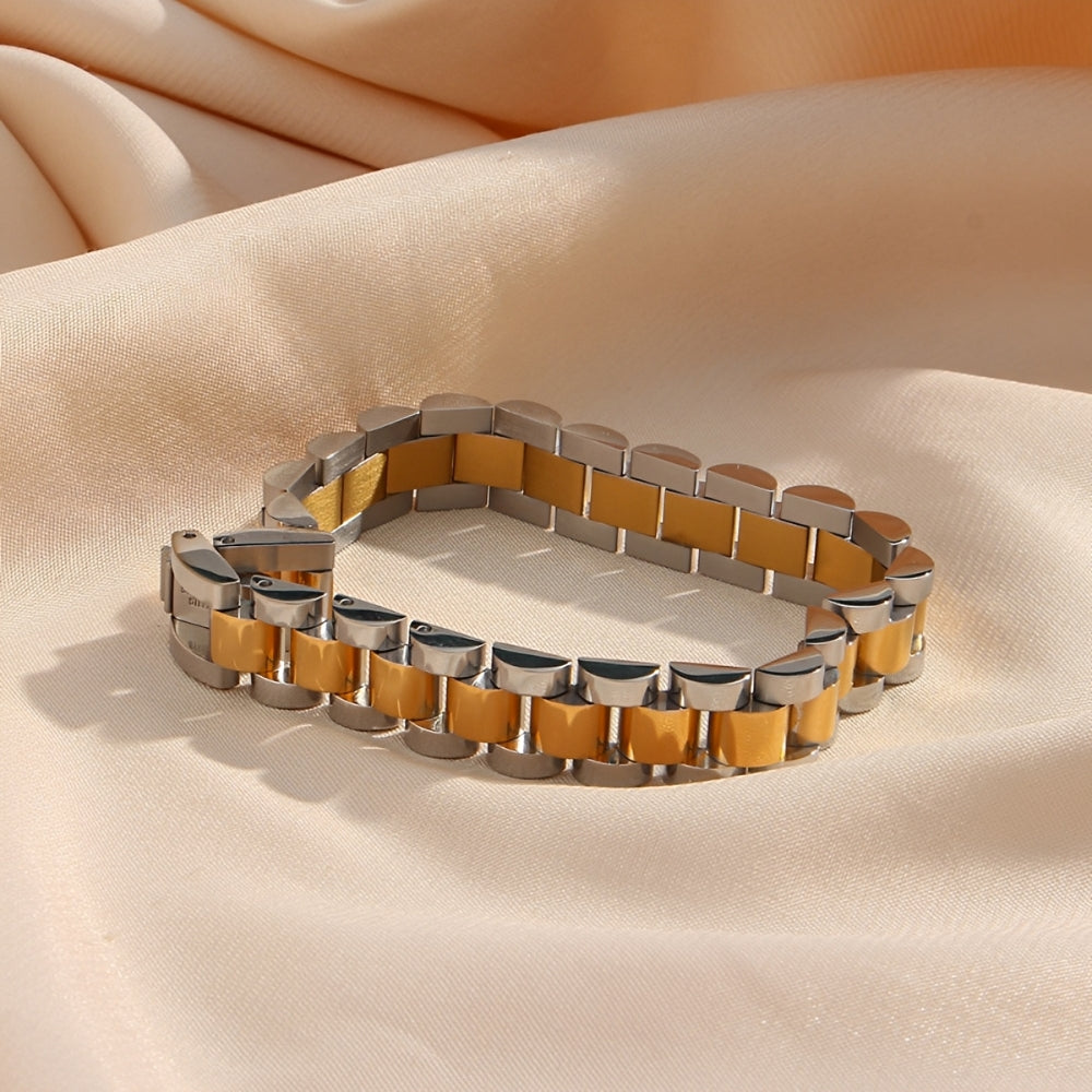 Imee – Pulsera de Cadena Bicolor Oro y Plata