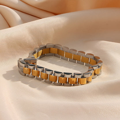 Imee – Pulsera de Cadena Bicolor Oro y Plata
