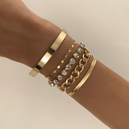 Alyna – Lote de 5 Pulseras Serpiente Strass