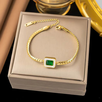 Esmeralda – Pulsera Zirconia Verde Elegante