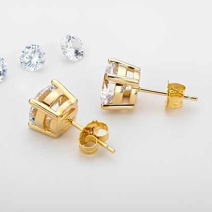Lucy – Pendientes de Botón con Moissanita Elegante