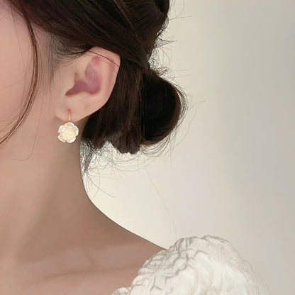 Pendientes de mujer con colgante de rosa - Par