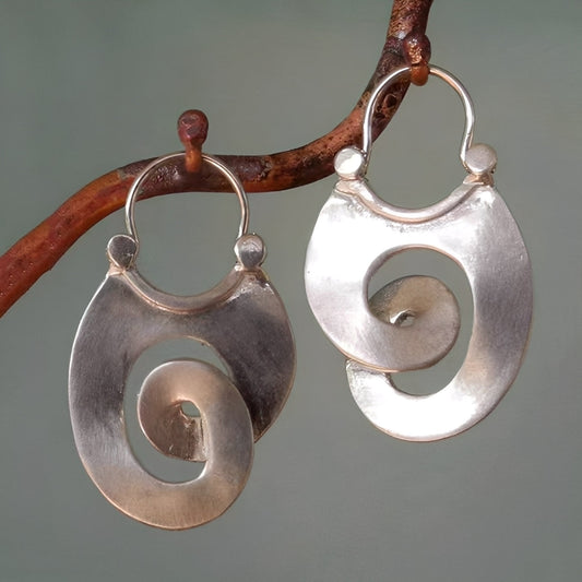 Elise – Pendientes Vintage Plata Diseño Irregular