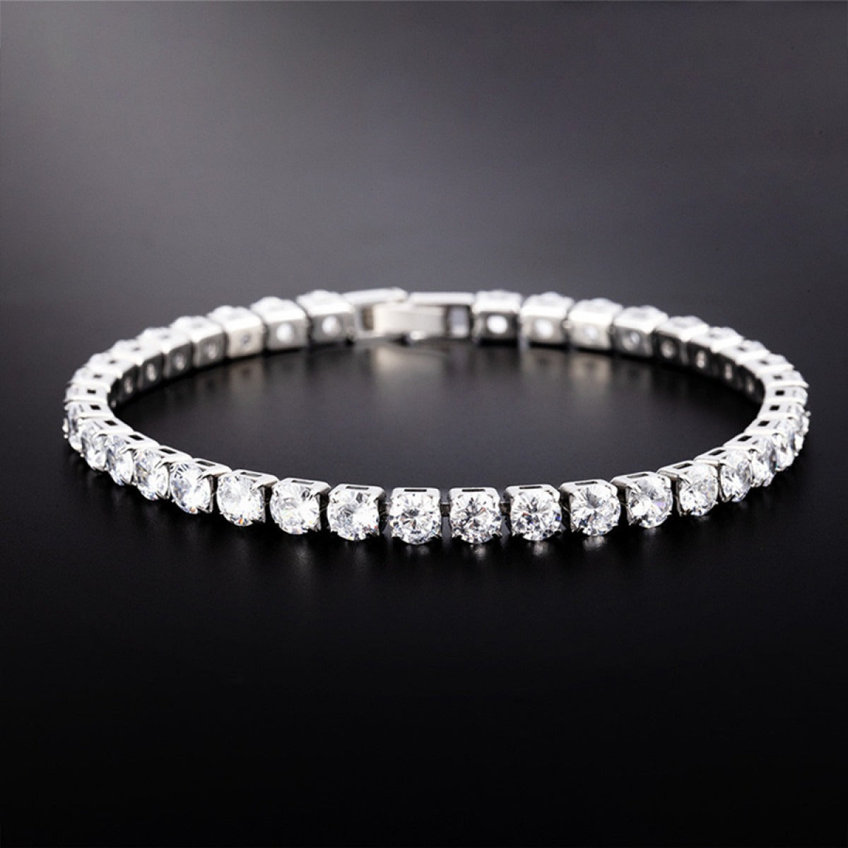 Martina – Pulsera Tennis Plateada Fina