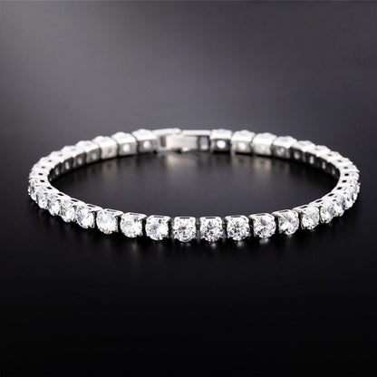 Martina – Pulsera Tennis Plateada Fina