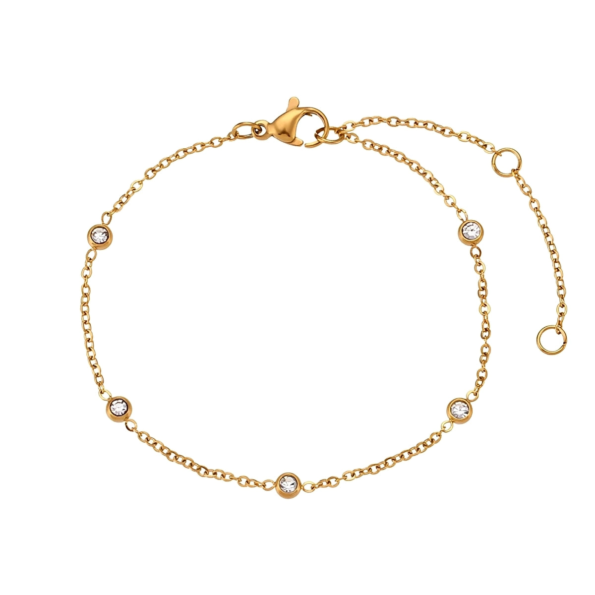 Ivy – Pulsera Dorada con Cuentas de Zirconia