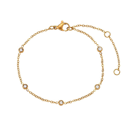 Ivy – Pulsera Dorada con Cuentas de Zirconia