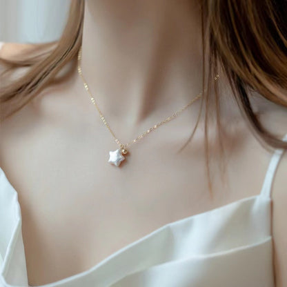 Celine – Collar Colgante Estrella y Perla Mini