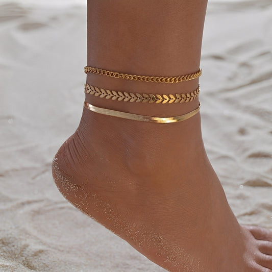 Odelia – Cadena de Tobillo Elegante en Oro