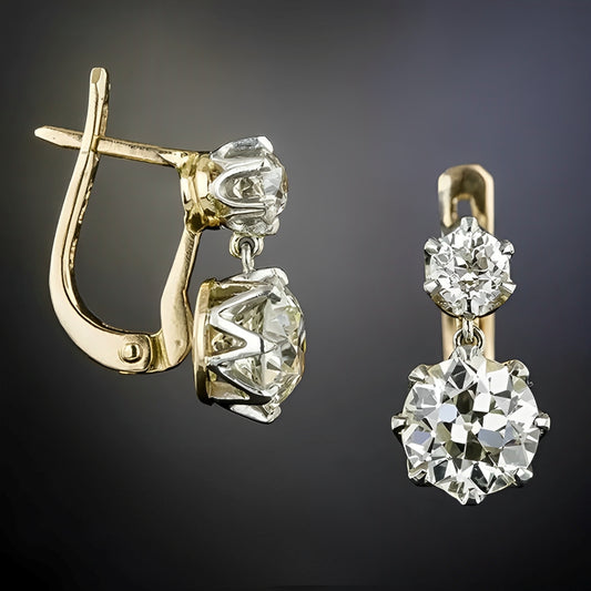 Shuvee – Pendientes Vintage Dorados con Circonitas Brillantes