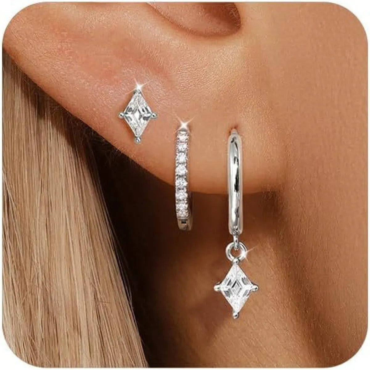 Azaria – Set de Pendientes con Colgante de Diamante