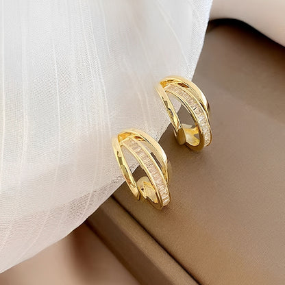Valeria – Pendientes Triple Aro en Oro