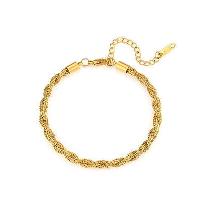 Alondra – Pulsera Cadena Cuerda Dorada Elegante