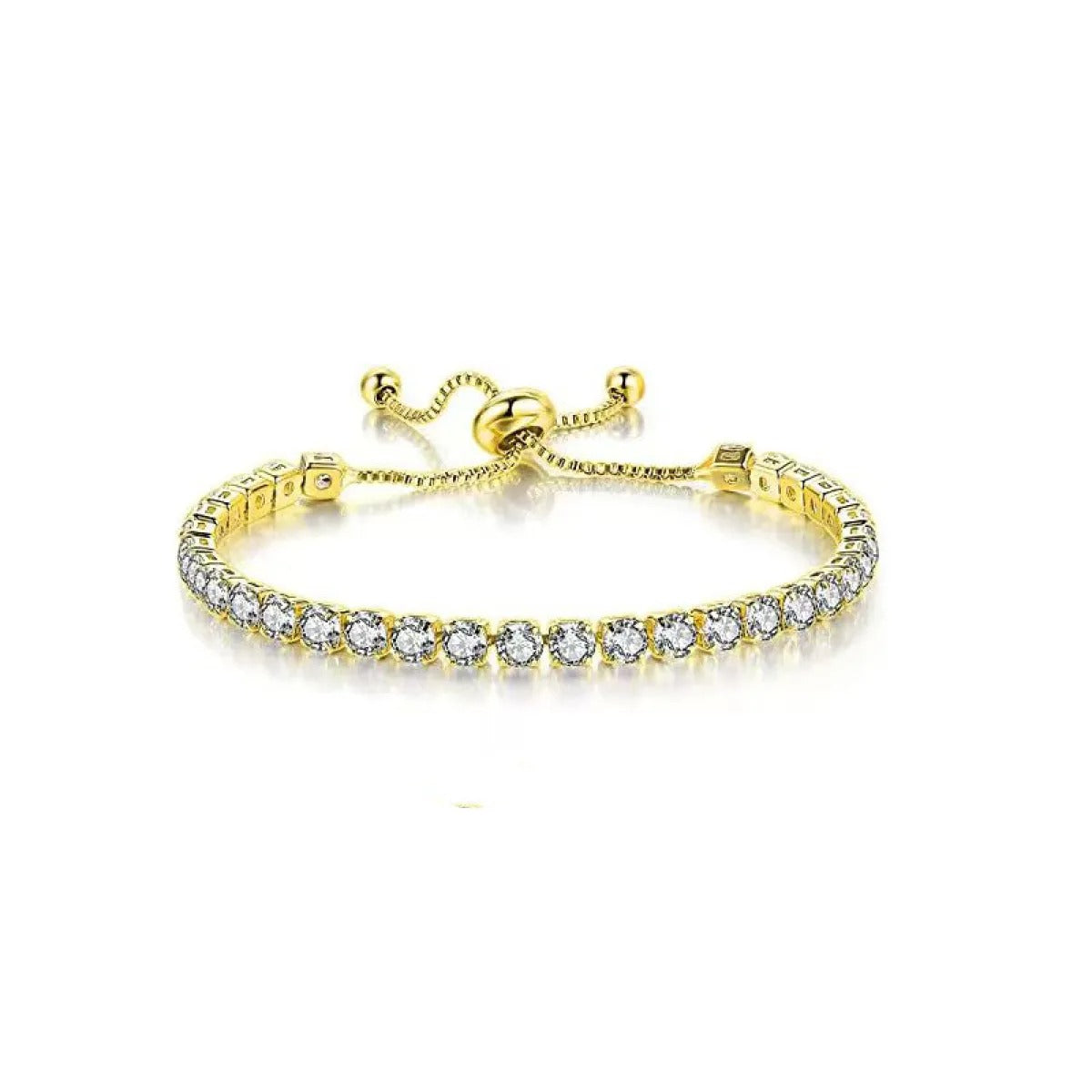 Alina – Pulsera Tennis Dorada con Zirconias