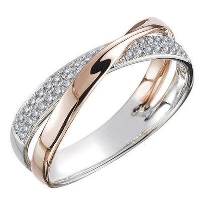 Clara – Anillo Trenzado Plata Vintage con Circonio