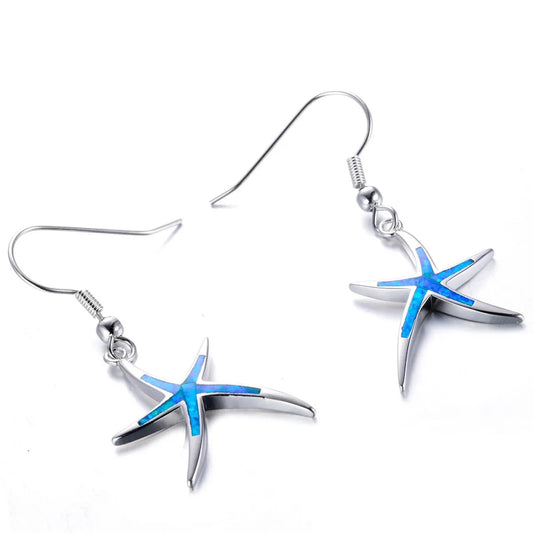 Nerina – Pendientes de Estrella de Mar en Ópalo y Plata