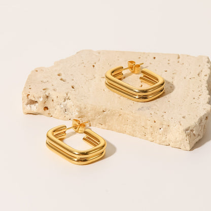 Hana – Pendientes Doble Aro en U Elegantes