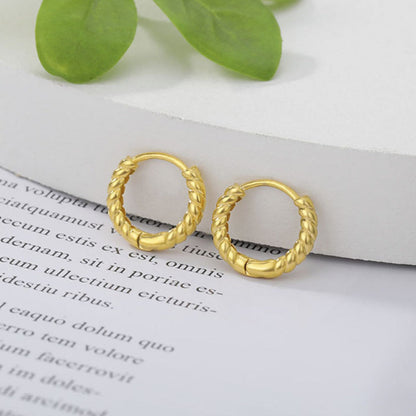 Manon – Pendientes Mini Aros Cuerda en Oro