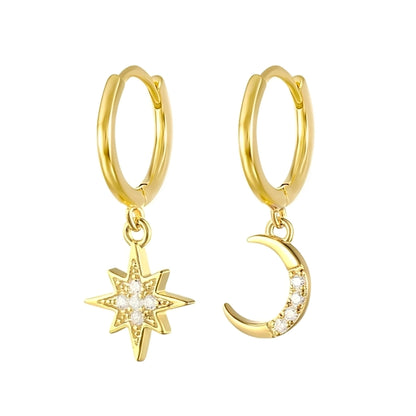 Misty – Pendientes Huggie Estrella y Luna
